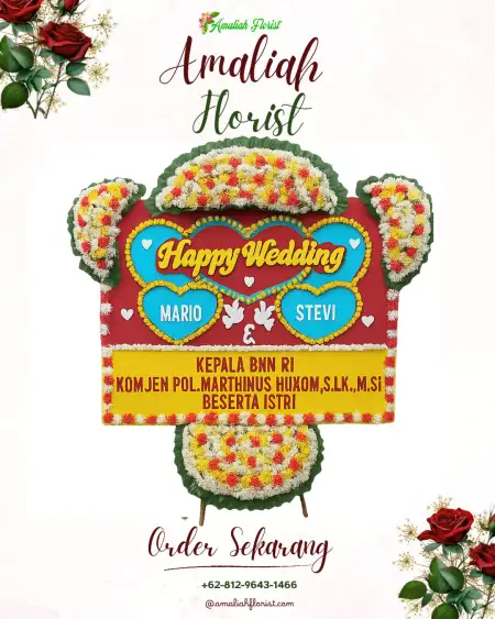 Papan Bunga Pernikahan Nelayan Indah